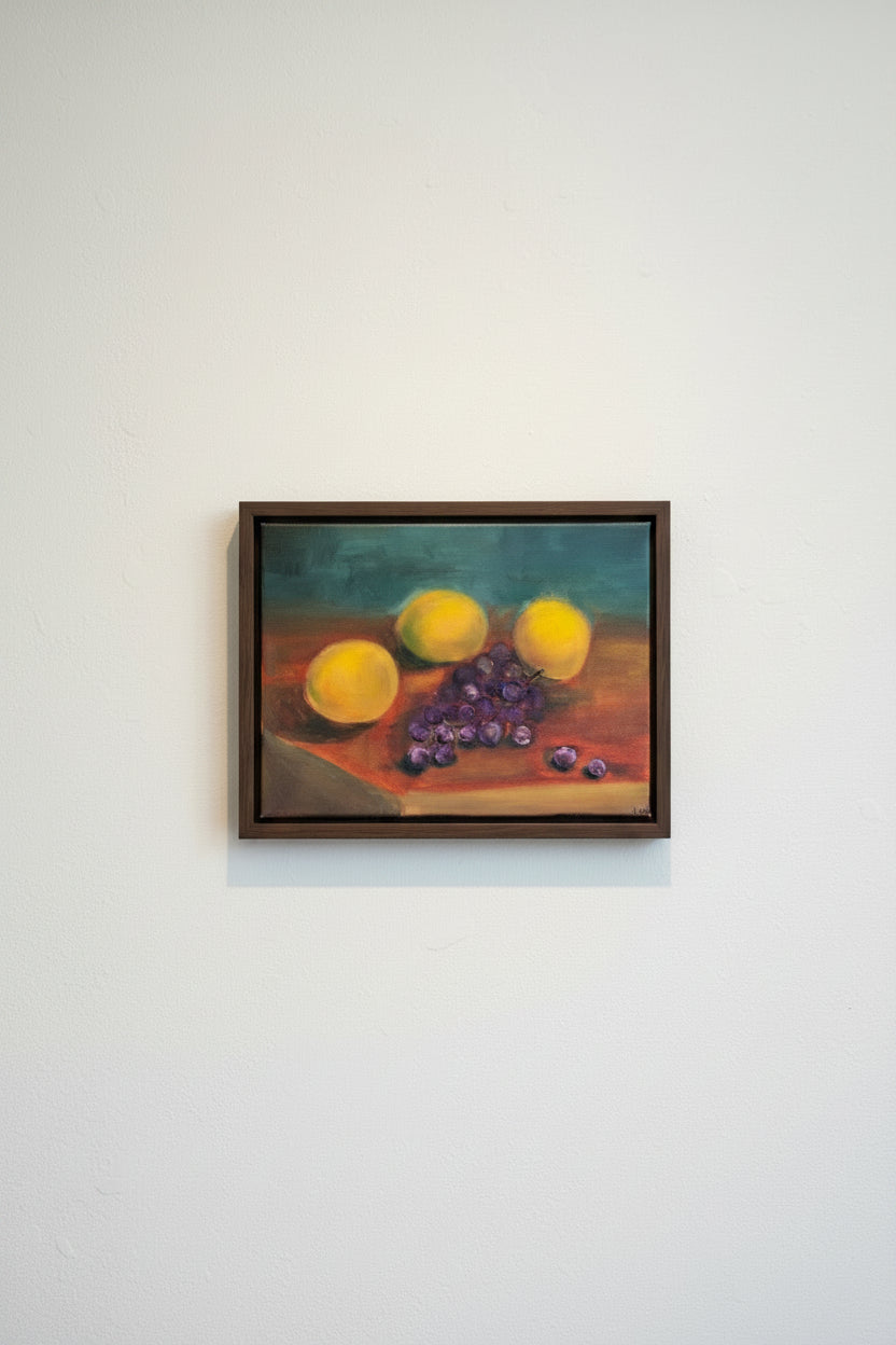 Still Life with Oranges and Grapes – Original Oil Painting