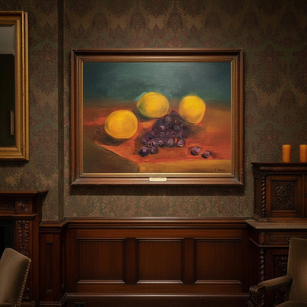 Still Life with Oranges and Grapes – Original Oil Painting