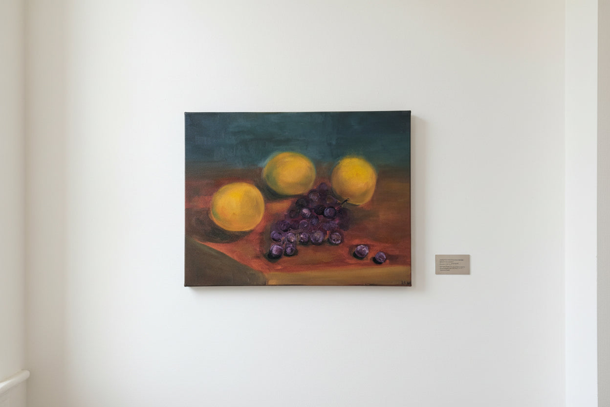 Still Life with Oranges and Grapes – Original Oil Painting