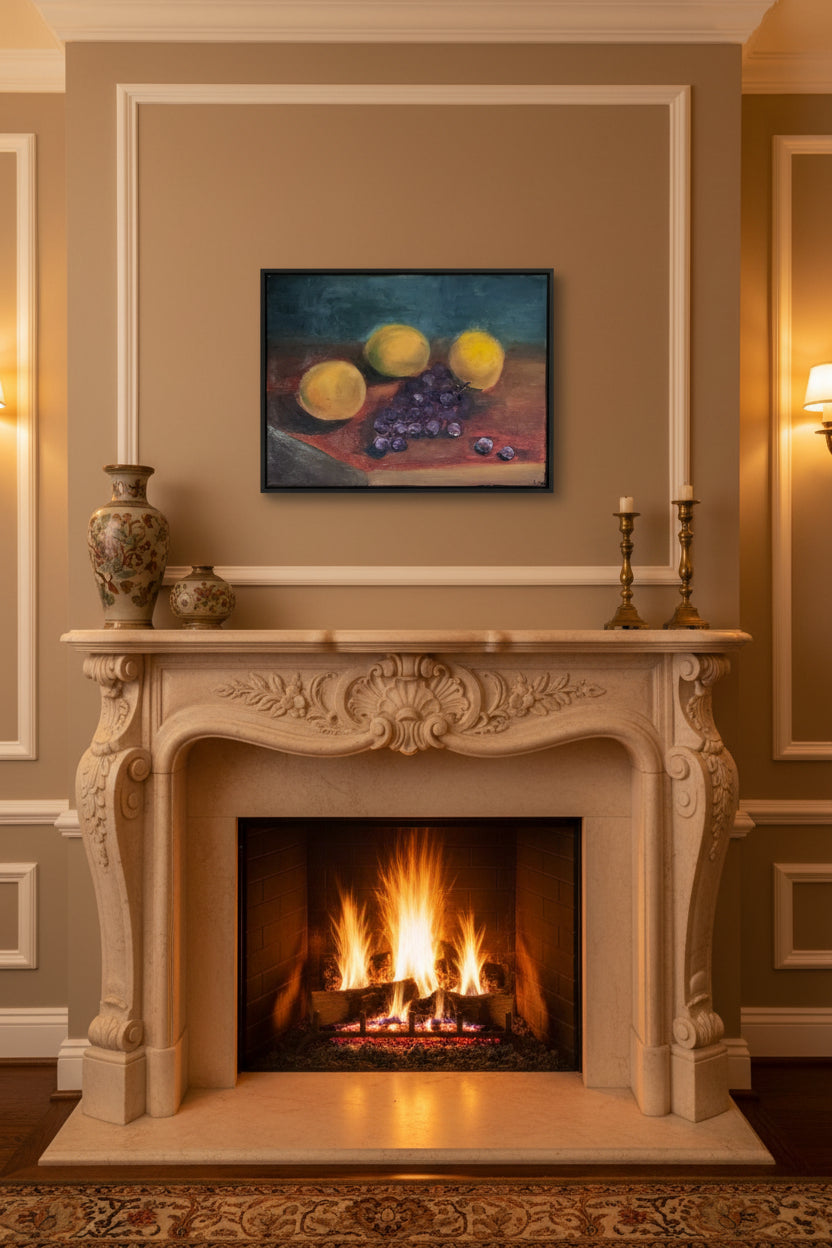 Still Life with Oranges and Grapes – Original Oil Painting