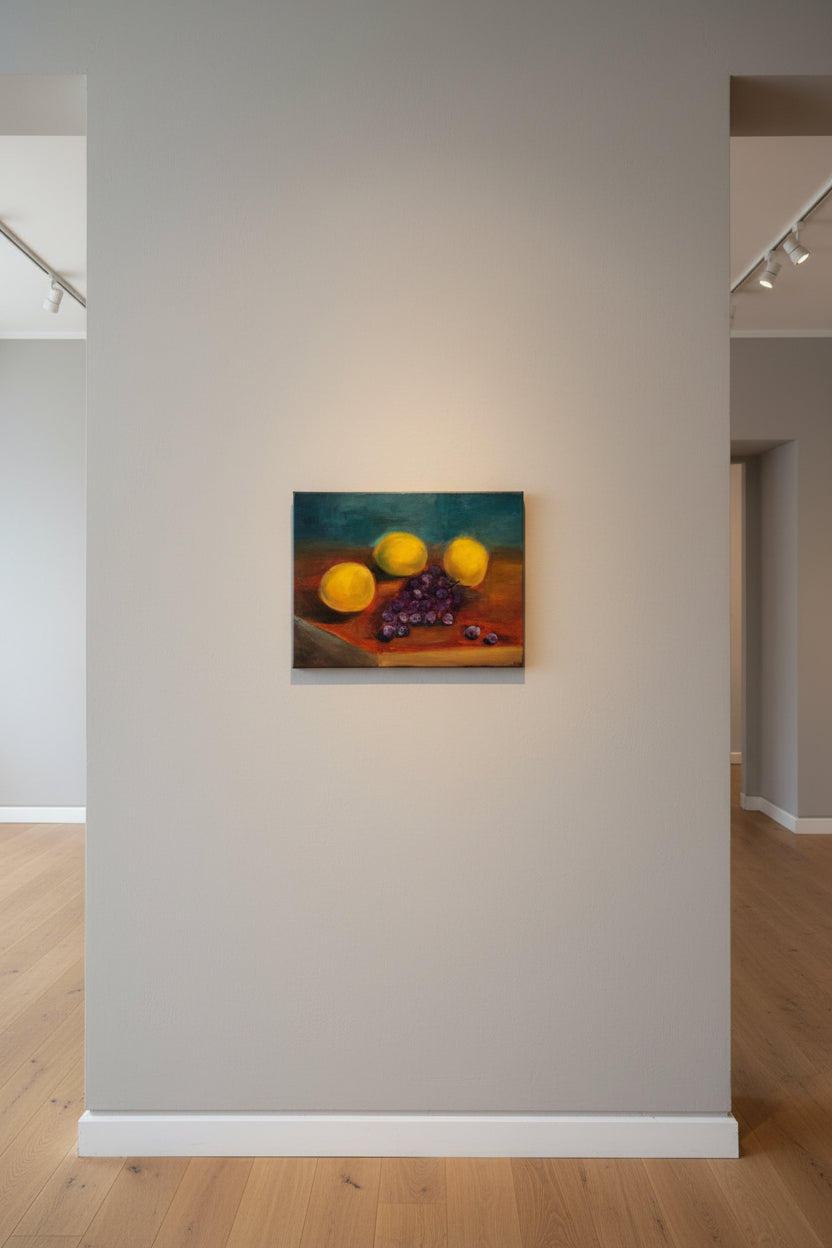 Still Life with Oranges and Grapes – Original Oil Painting